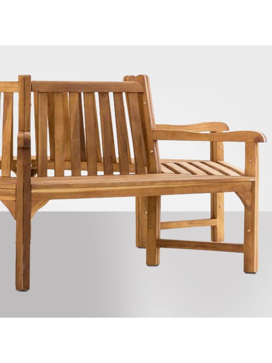 Sonja træbænk med armlæn 250 cm, teak