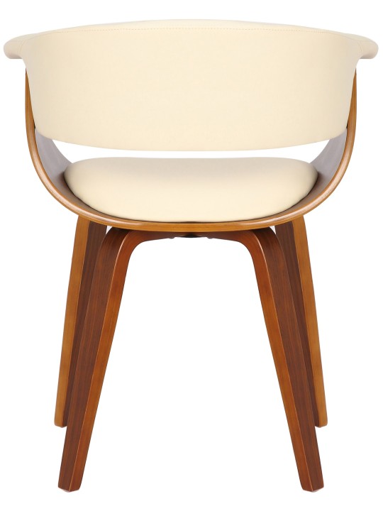 Sæt med 2 stole Bruce imiteret læder valnød, creme
