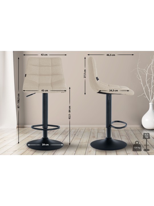 Barstol Jerry stof, creme