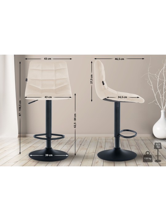 Barstol Jerry velvet, creme