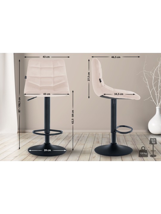 Barstol Jerry velvet, beige