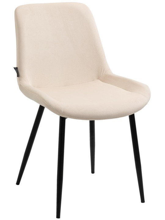 Sæt med 4 spisestuestole Victoria velvet, creme