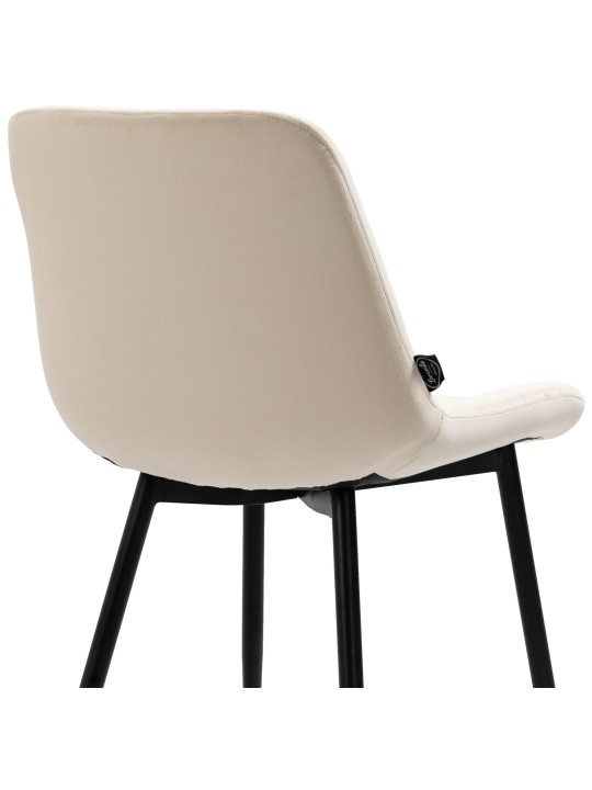 Sæt med 4 spisestuestole Victoria velvet, creme