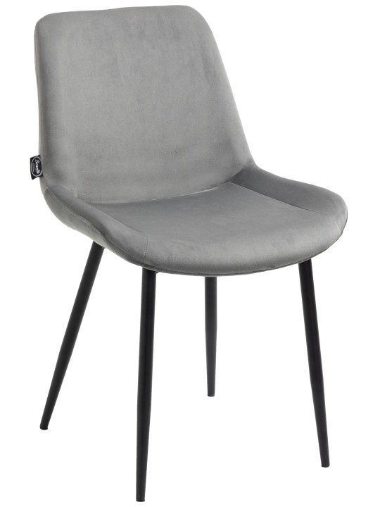 Sæt med 4 spisestuestole Victoria velvet, grå