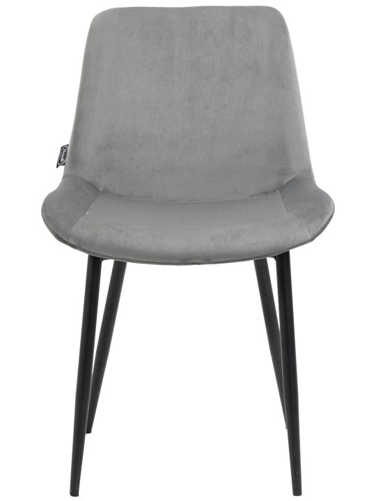 Sæt med 4 spisestuestole Victoria velvet, grå