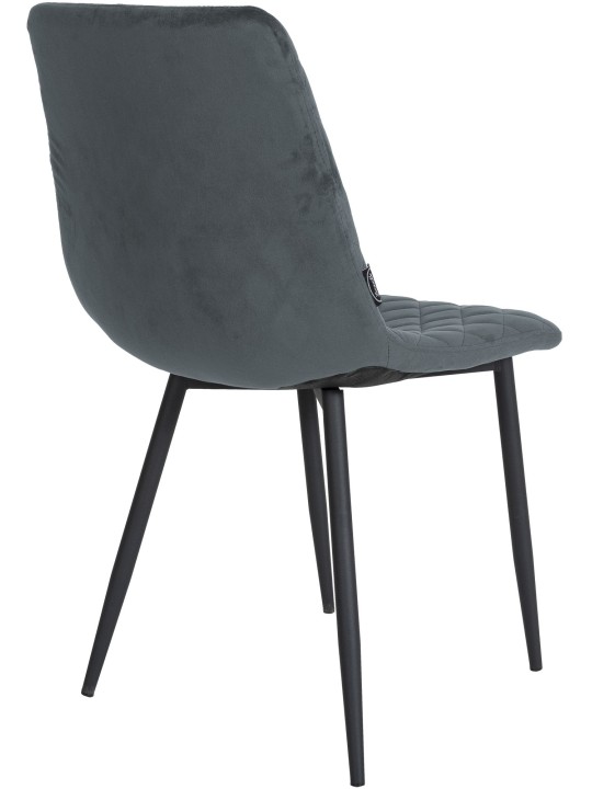 Stol Telde fløjl, mørkegrå