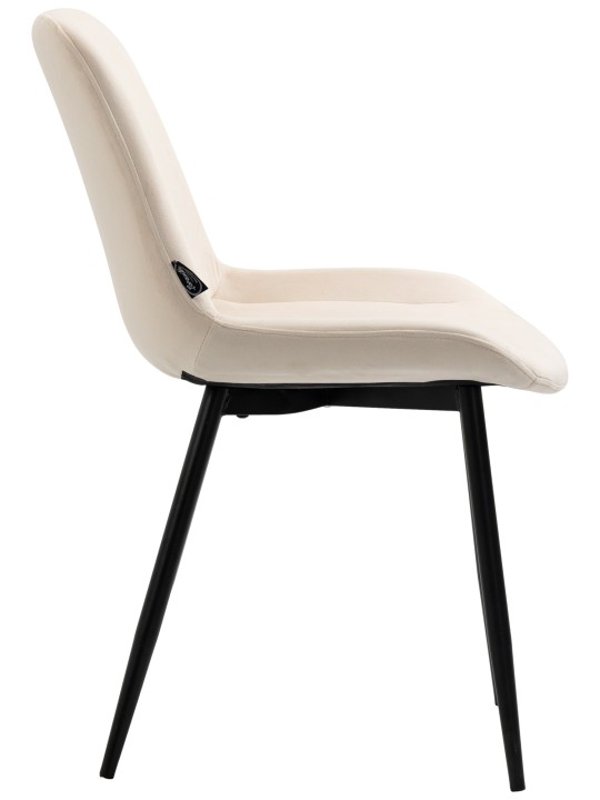 Sæt med 2 spisestuestole Victoria velvet, creme