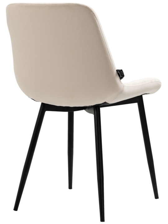 Sæt med 2 spisestuestole Victoria velvet, creme