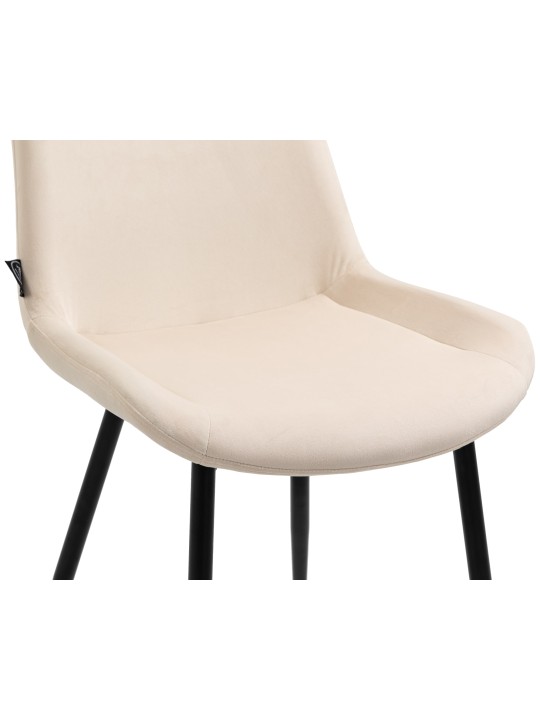 Sæt med 2 spisestuestole Victoria velvet, creme