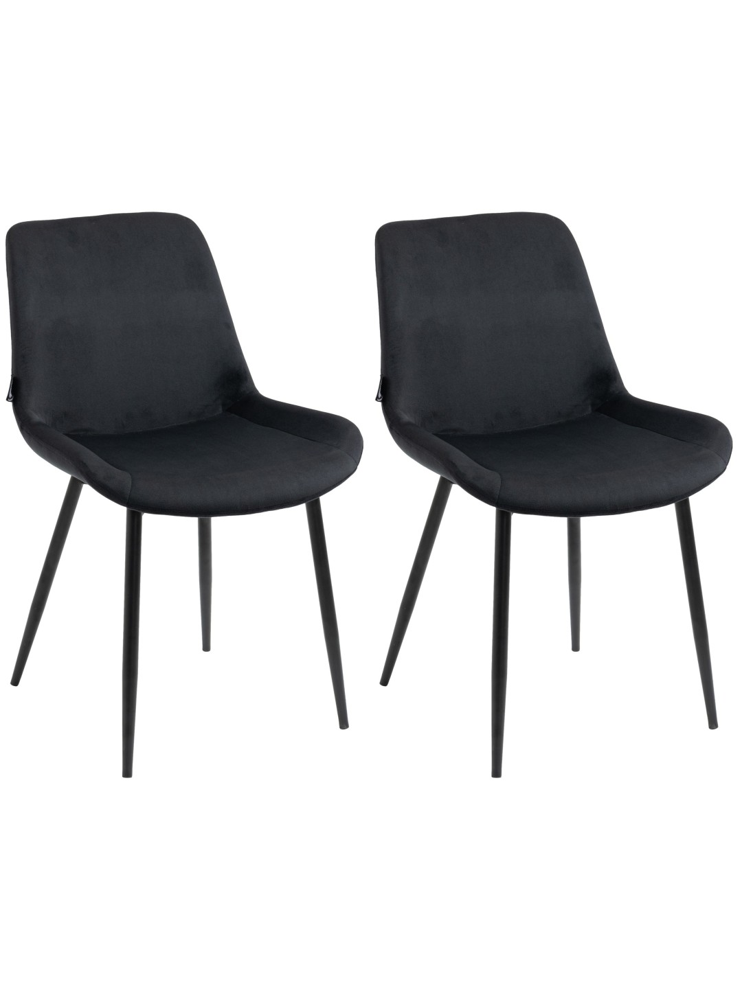 Sæt med 2 spisestuestole Victoria velvet, sort