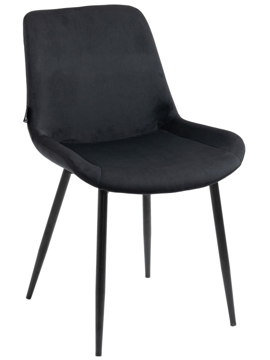 Sæt med 2 spisestuestole Victoria velvet, sort