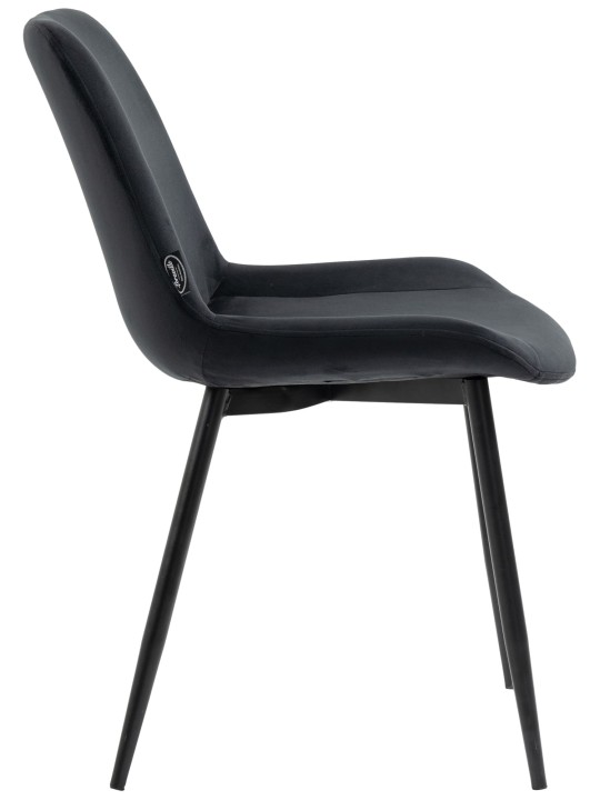 Sæt med 2 spisestuestole Victoria velvet, sort