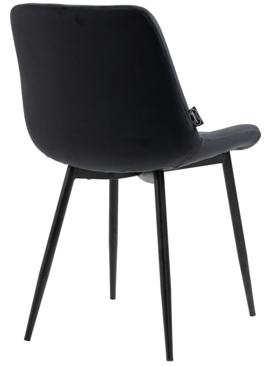 Sæt med 2 spisestuestole Victoria velvet, sort