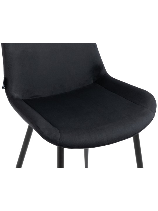 Sæt med 2 spisestuestole Victoria velvet, sort