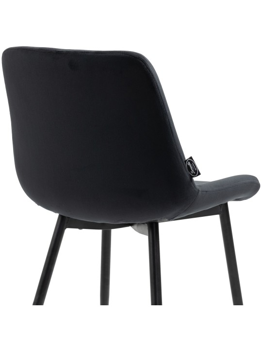 Sæt med 2 spisestuestole Victoria velvet, sort