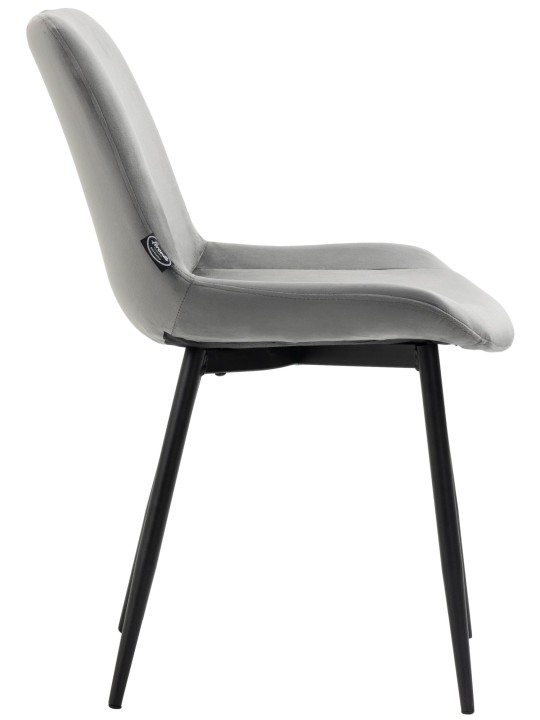 Sæt med 2 spisestuestole Victoria velvet, grå