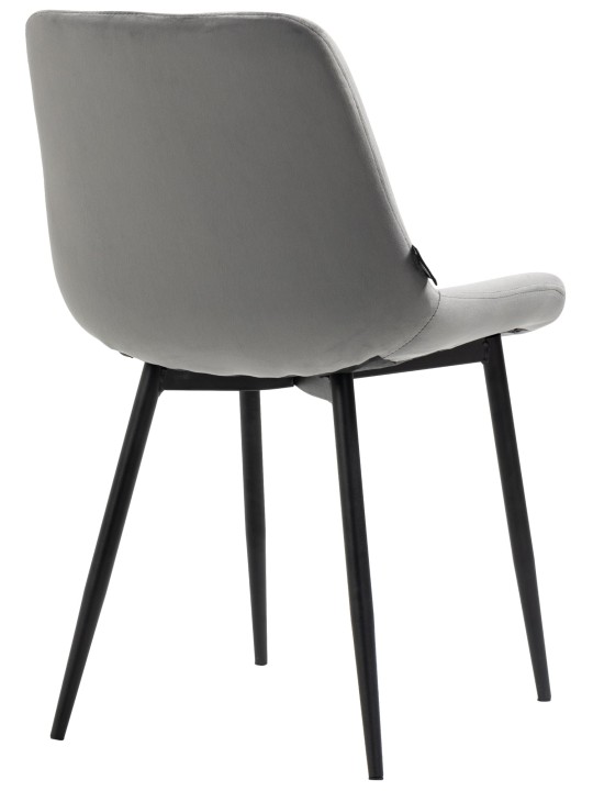 Sæt med 2 spisestuestole Victoria velvet, grå