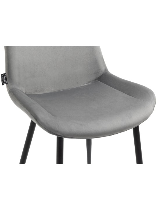 Sæt med 2 spisestuestole Victoria velvet, grå
