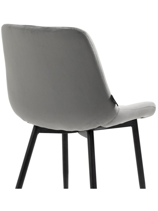 Sæt med 2 spisestuestole Victoria velvet, grå