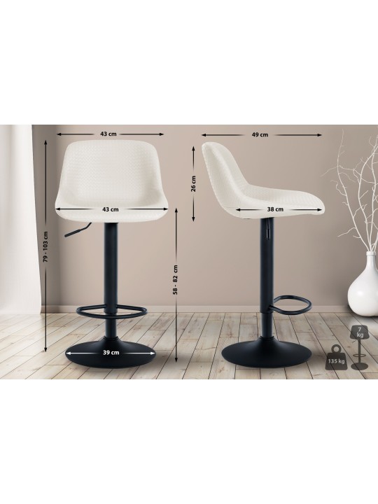 Barstol Loft imiteret læder, creme Barstol Loft imiteret læder, creme