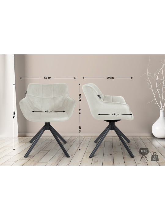 Stol Westport Velvet, creme