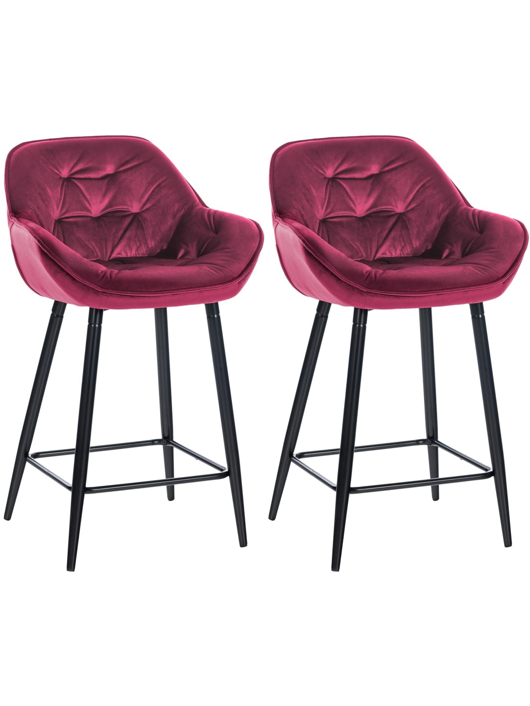Sæt med 2 barstole Gibson 76 velvet, lilla