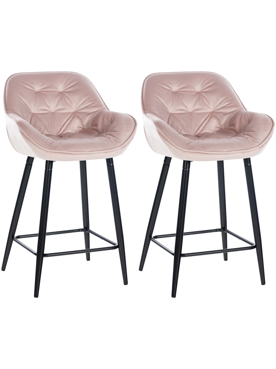 Sæt med 2 barstole Gibson 76 velvet, pink