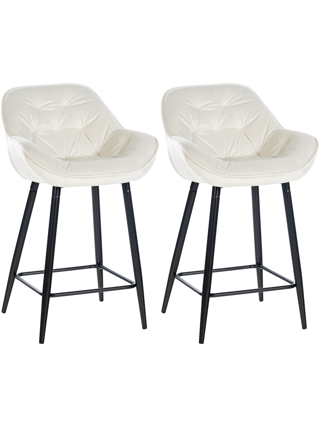 Sæt med 2 barstole Gibson 76 velvet, creme