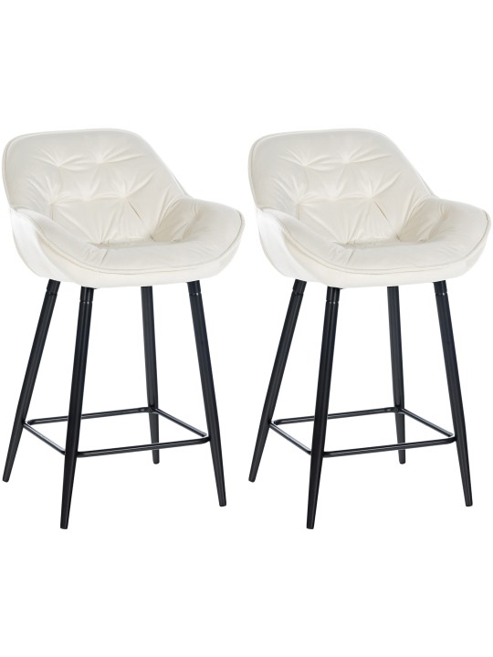 Sæt med 2 barstole Gibson 76 velvet, creme Sæt med 2 barstole Gibson 76 velvet, creme