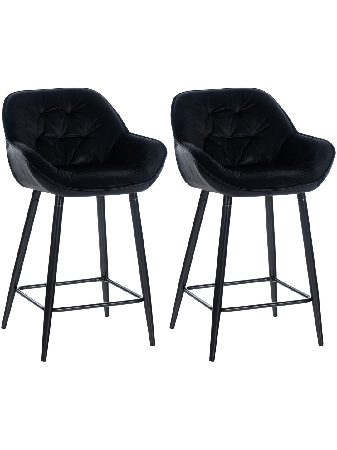 Sæt med 2 barstole Gibson 76 velvet, sort
