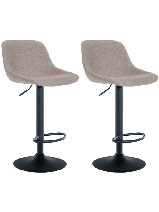 Sæt med 2 barstole loftsstof, taupe