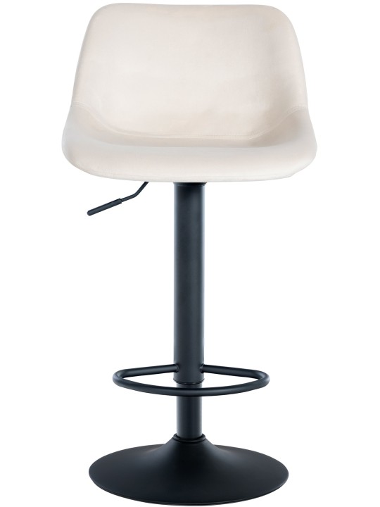 Sæt med 2 barstole loft fløjl, creme