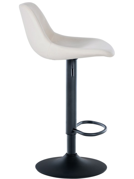 Sæt med 2 barstole loft fløjl, creme