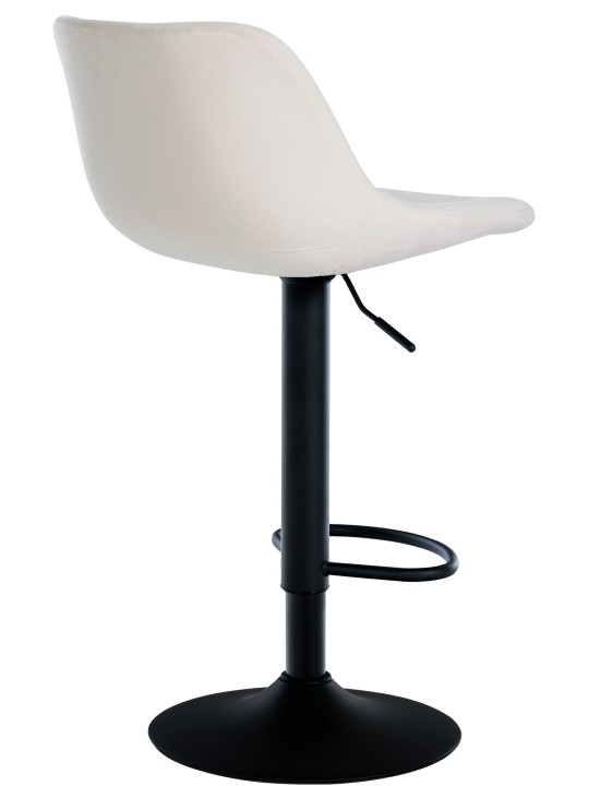 Sæt med 2 barstole loft fløjl, creme