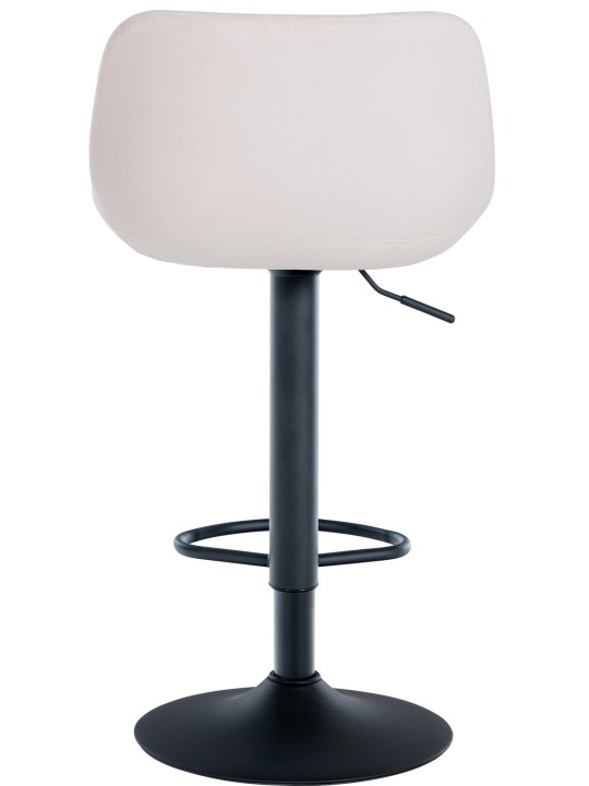 Sæt med 2 barstole loft fløjl, creme