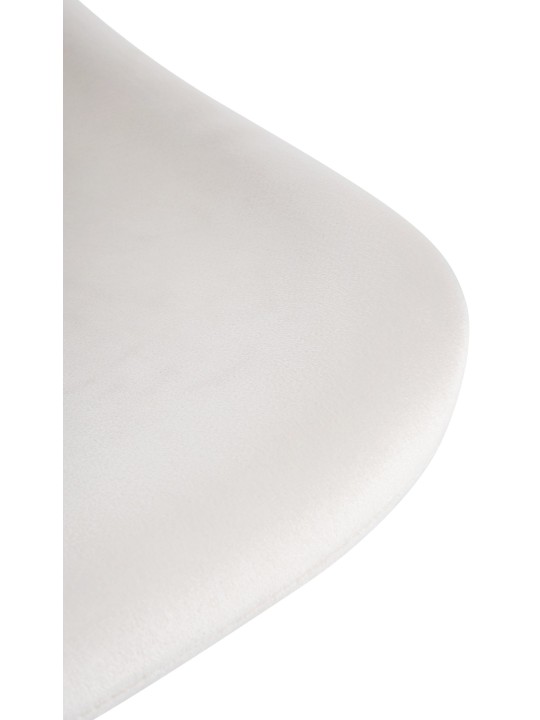 Sæt med 2 barstole loft fløjl, creme