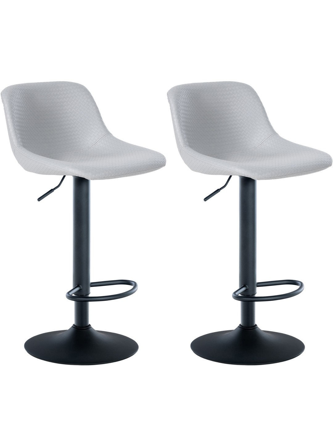 Sæt med 2 barstole Loft imiteret læder, grå