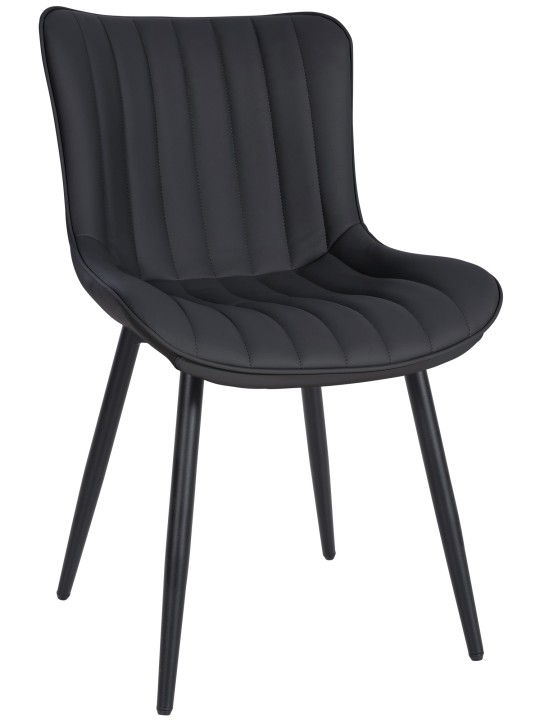 Stol Largo imiteret læder, sort