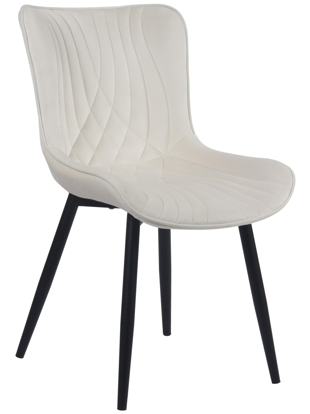Stol Brady fløjl, creme