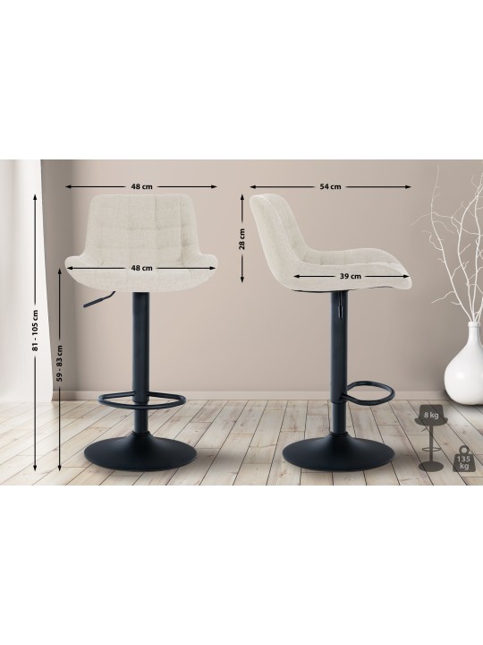 Barstol Tover stof, creme Barstol Tover stof, creme