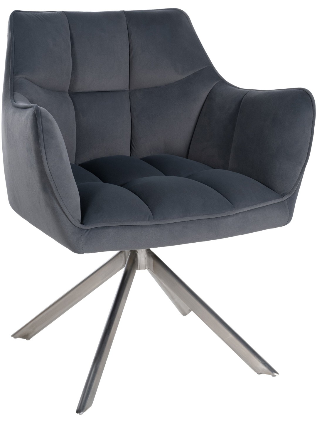 Spisestuestol Swing velour rustfrit stål, mørkegrå
