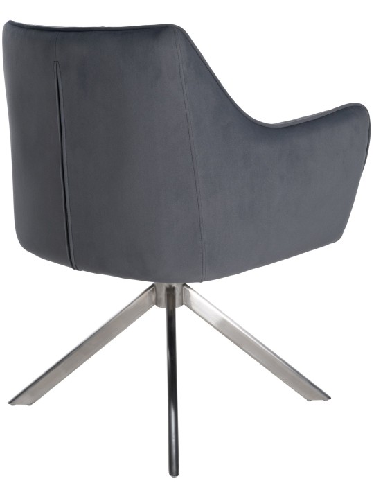 Spisestuestol Swing velour rustfrit stål, mørkegrå