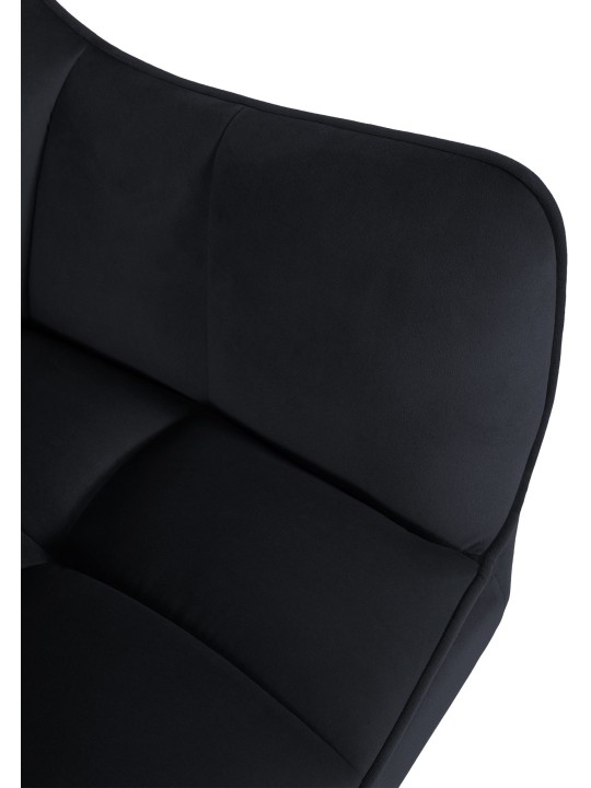Spisestuestol Swing velour rustfrit stål, sort