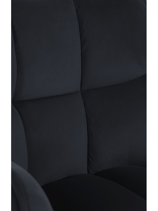 Spisestuestol Swing velour rustfrit stål, sort