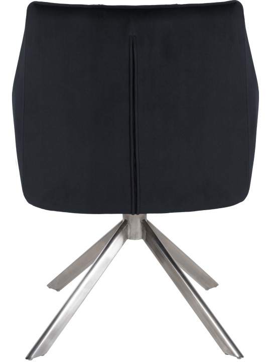 Spisestuestol Swing velour rustfrit stål, sort