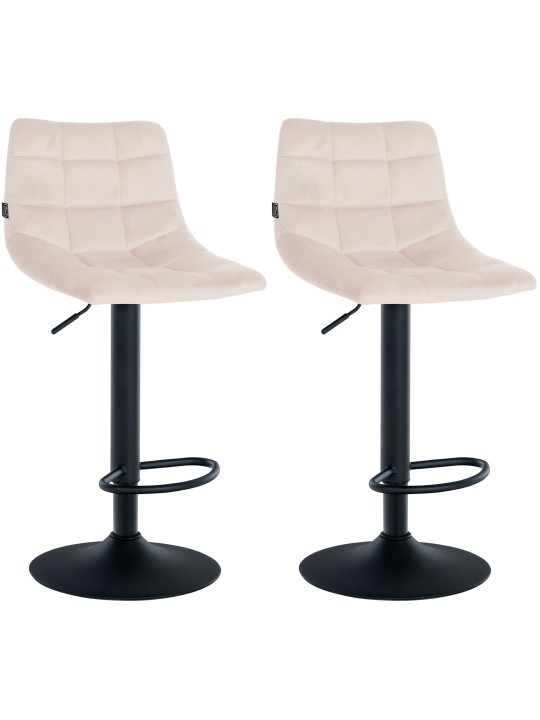 Sæt med 2 barstole Jerry velvet, beige