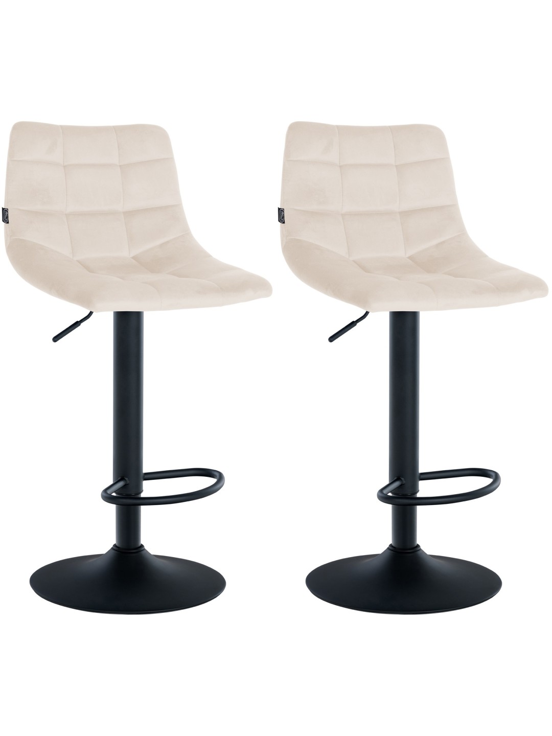Sæt med 2 barstole Jerry velvet, creme