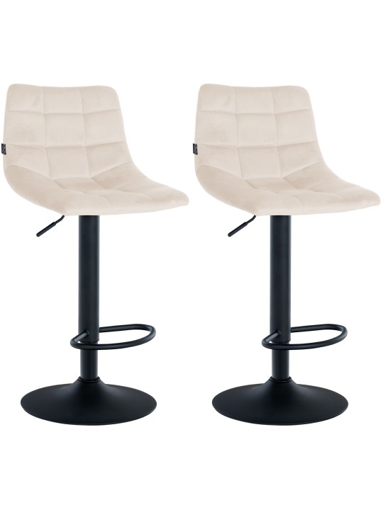 Sæt med 2 barstole Jerry velvet, creme