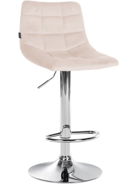 Sæt med 2 barstole Jerry velour chrome, beige