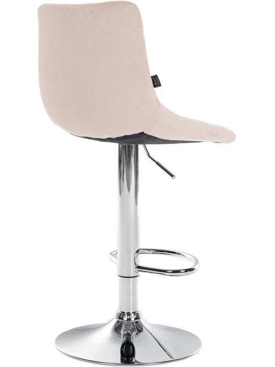 Sæt med 2 barstole Jerry velour chrome, beige